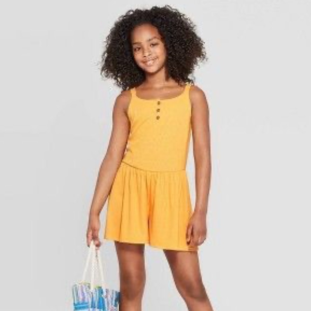 Art Class Girls Yellow Romper size M (7/8)